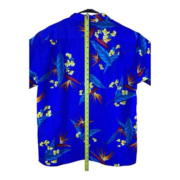 VINTAGE SAHIB OF HAWAII MENS SHORT SLEEVE BUTTON DOWN SHIRT XL Blue Floral - Picture 12 of 15